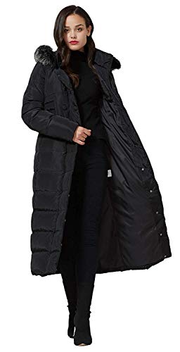 Molodo Women's Long Down Coat with Fur Hood Maxi Down Parka Puffer Jacket (Black, Medium) Molodo Women's Long Down Coat with Fur Hood Maxi Down Parka Puffer Jacket (Black, Medium)