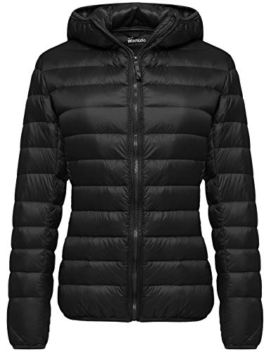 Wantdo Women's Hooded Packable Ultra Light Weight Short Down Jacket Black 2XL Wantdo Women's Hooded Packable Ultra Light Weight Short Down Jacket Black 2XL