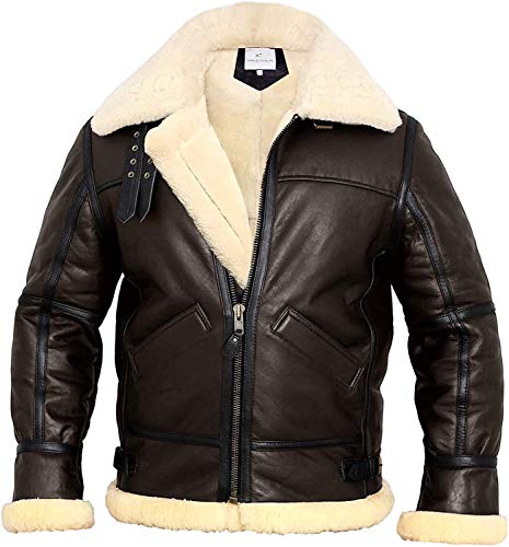 B3 Bomber Jacket Aviator Real Shearling B3 Bomber Jacket Winter (Brown, m) B3 Bomber Jacket Aviator Real Shearling B3 Bomber Jacket Winter (Brown, m)
