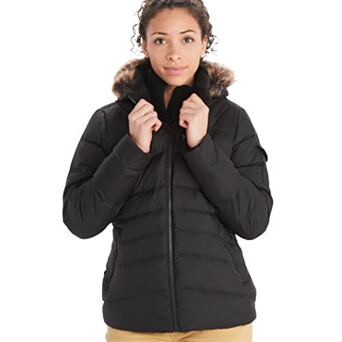 Marmot Women’s Ithaca Puffer Jacket | Down-Insulated, Water-Resistant, Jet Black ,Large