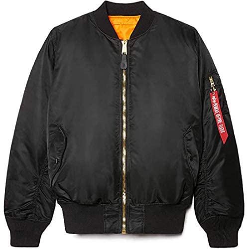 Alpha Industries Men's Ma-1 Flight Jacket,Black,Large