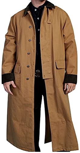 Rangewear By Scully Men's Long Canvas Duster Brown X-Large RW107 BROWN